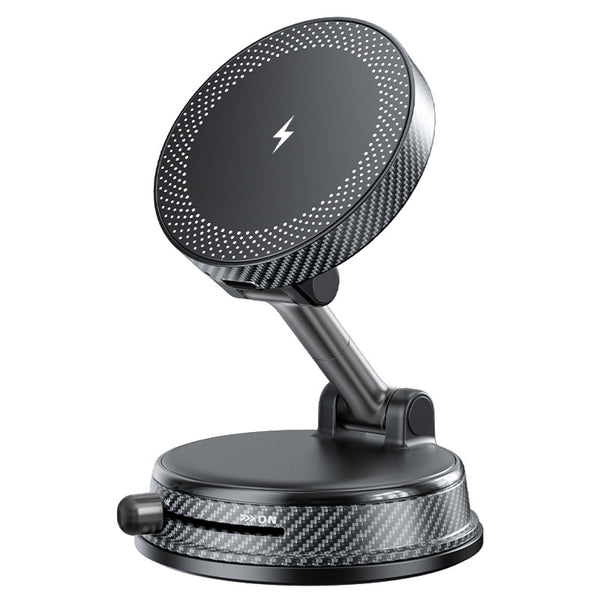 Multifunctional Rotating Magnetic Car Phone Mount | Vacuum Suction Cup Holder with 15W Wireless Charging