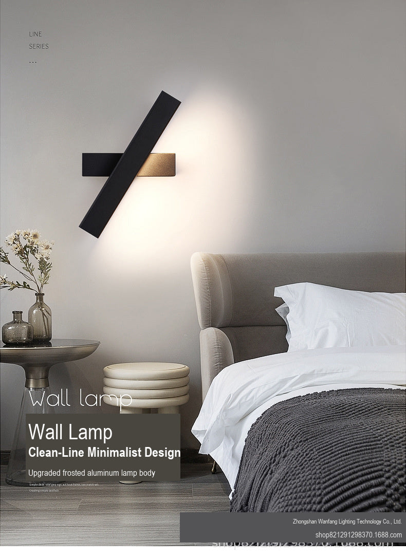 Creative Rotating Wall Sconce — Modern Minimalist Lamp for Bedroom, Living Room & Study